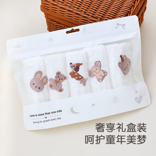 Six-layer bubble gauze baby square towel soft absorbent baby exclusive face towel A class newborn drool towel 