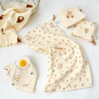 Children's gauze eating bib, towel, handkerchief for new born, soft wet wipes for face washing, water absorbent, wholesale