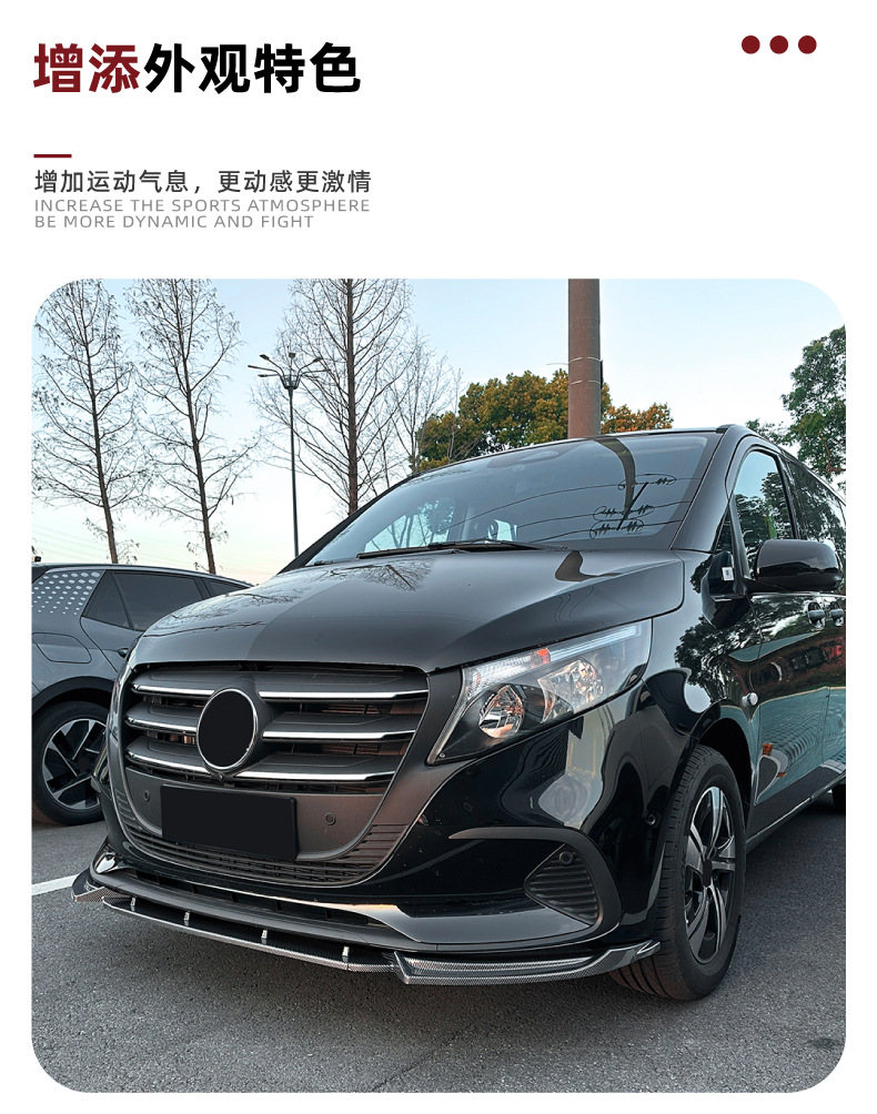 Suitable for Mercedes-Benz V-Class Vito W447 Late 2024+ Front Lip, Front Shovel, Front Bumper Spoiler Exterior Modification
