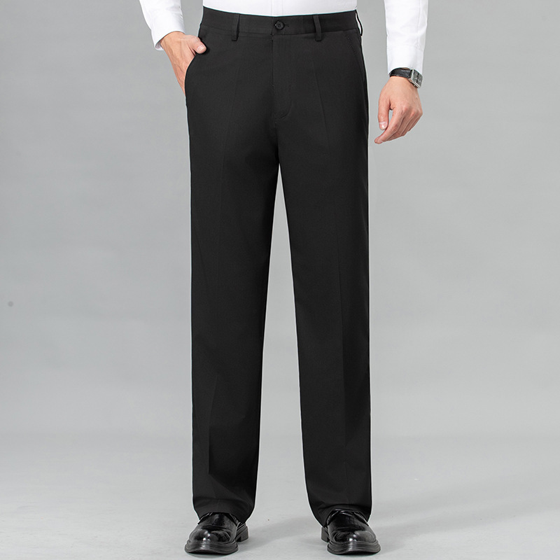 Counter Spring and Summer Casual Pants Men's 2025 New Middle-aged High-end Casual Nape Non-ironing Thin Suit Pants