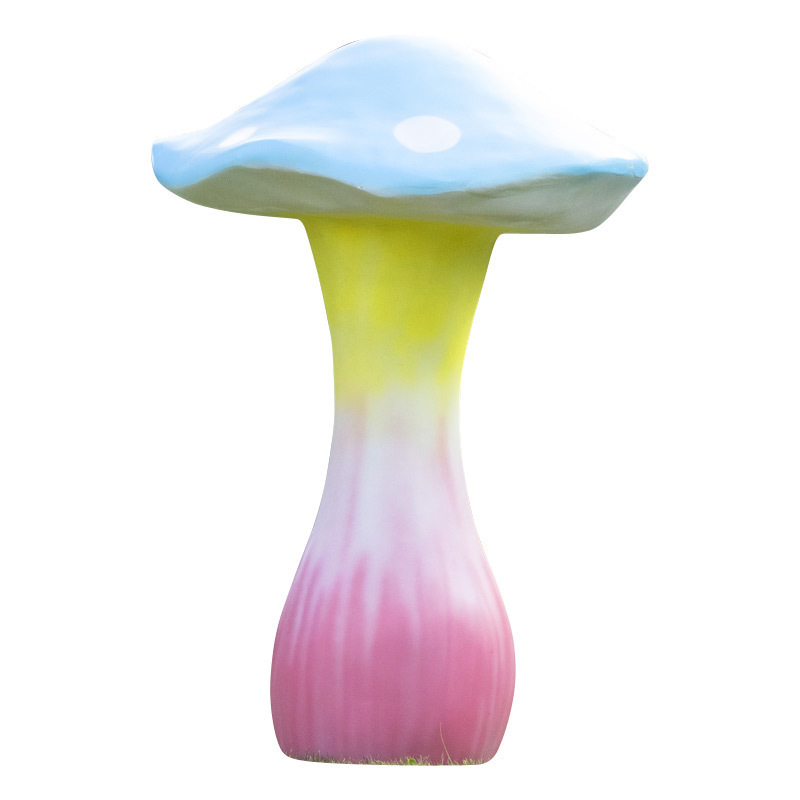 Parque Bosque Simulación Mushroom Escultura Decoración de jardín Patio Decoración de conejo Césped FRP Animales Escenografía