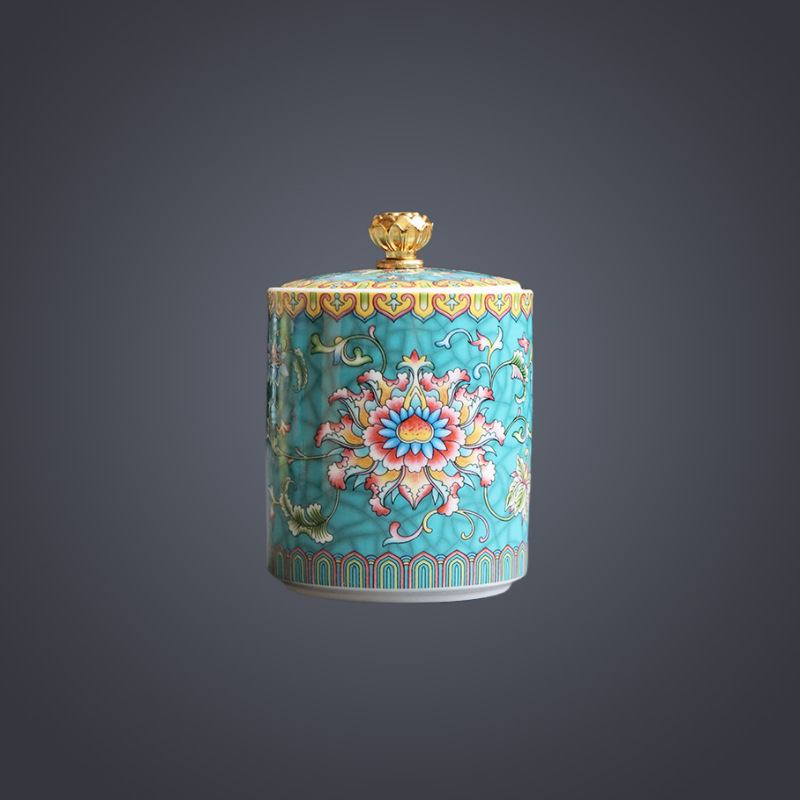 Latas de té esmaltadas Latas de té selladas de cerámica Regalos para el hogar de oficina Latas de almacenamiento Pu'er Latas de té al por mayor personalizadas