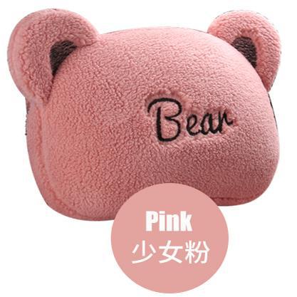 Aika – Wool pad Velvet Warm - winter-lambswool-trendy-cool-bear-headrest-one-girly-pink