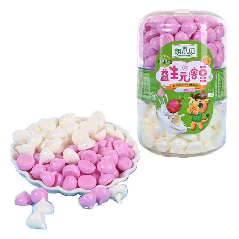 Молочные бобы Ланг Сяобэй, двухслойные, с йогуртом и фруктами, детские закуски, лакомство для досуга