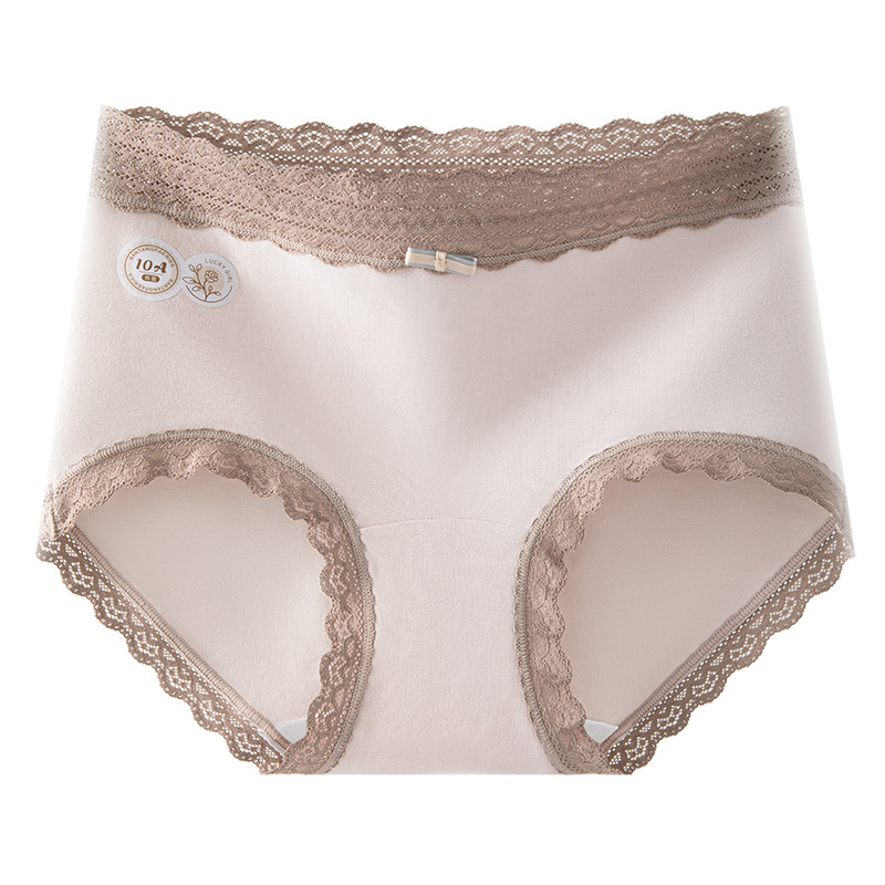 A tipo de ropa interior de algodón para bebés, ropa interior de encaje de cintura alta, entrepierna de seda, 10A, entrepierna antibacteriana, transpirable y agradable para la piel, ropa interior para mujer