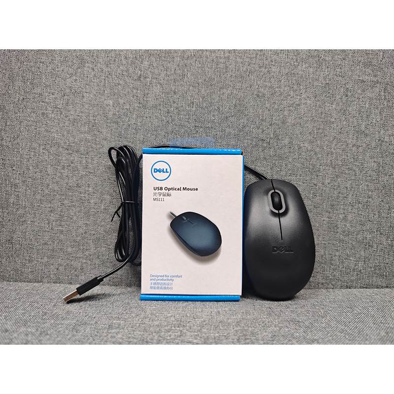 Dell Ms111 Wired Mouse for Business, Office, Home Use, Simple and Portable, Suitable for Desktop Computers and Laptops, USB