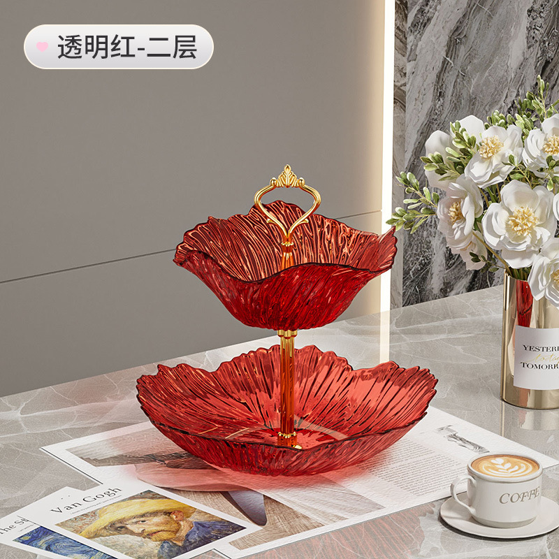 軽くて豪華な多層花びらトレイ、リビングルーム用の高級落下防止ドライフルーツトレイ、高級業務用デザートスナックトレイ|undefined