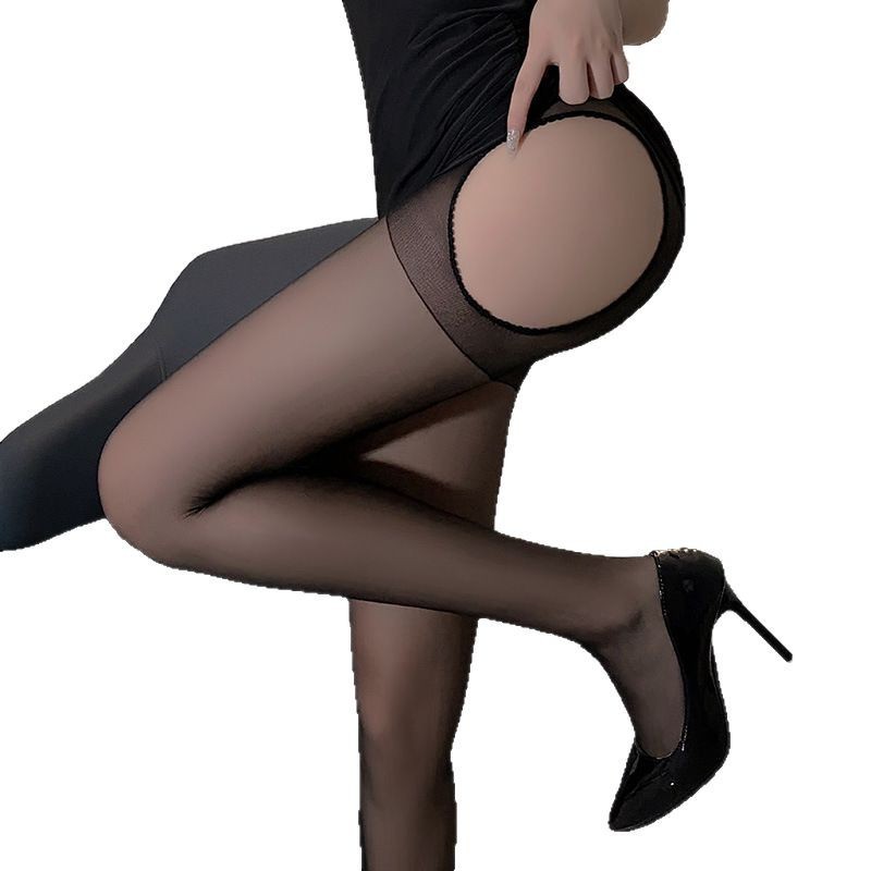 Medias Panty Eróticas de Nailon con Entrepierna Abierta y Ultrafino para Mujeres