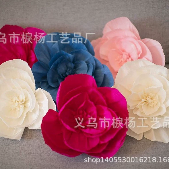 Wrinkle paper flower rose red
