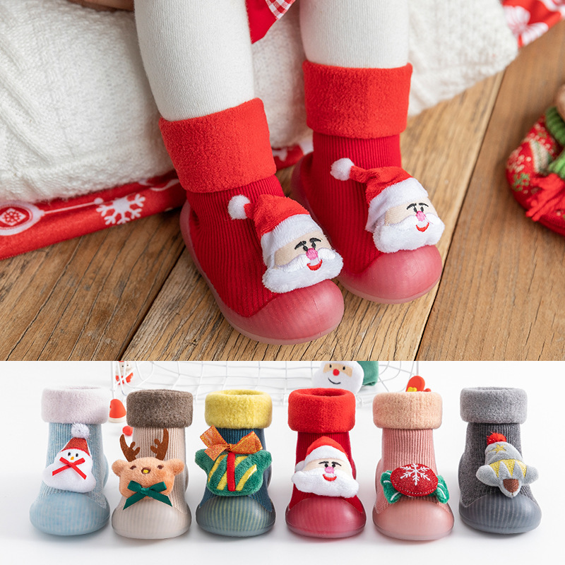 Navidad, Año Nuevo, invierno, calcetines para bebés, zapatos para bebés, zapatos para bebés