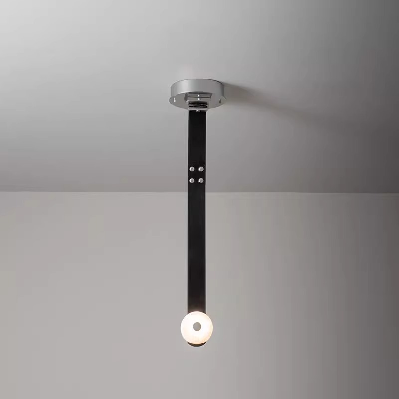 Sensación de alto nivel de cinturón minimalista sala de modelo elegir lámpara candelabro hueco diseñador italiano loft edificio dúplex sala de estar comedor luz