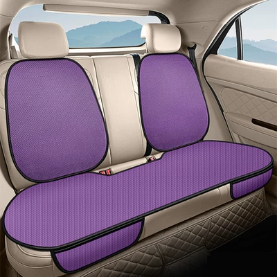 Seat cushion, seat cover cushion - ky-ice-silk-elegant-purple-hook-and-eye-closure-at-back