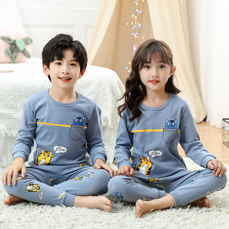 콩속옷세트) 블루그레이 타이거캣
