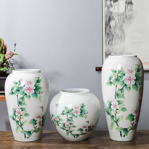 Jingdezhen vase ceramic vase ins high-looking white vase can be hydroponically cultivated Chinese style home light luxury ornaments