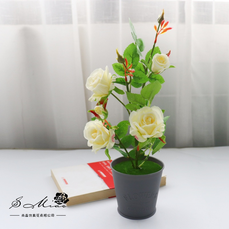 flores falsas estilo pastoral rosa pequeña flor de simulación bonsai decoración creativa flor de moda plantación verde artificial simulación maceta