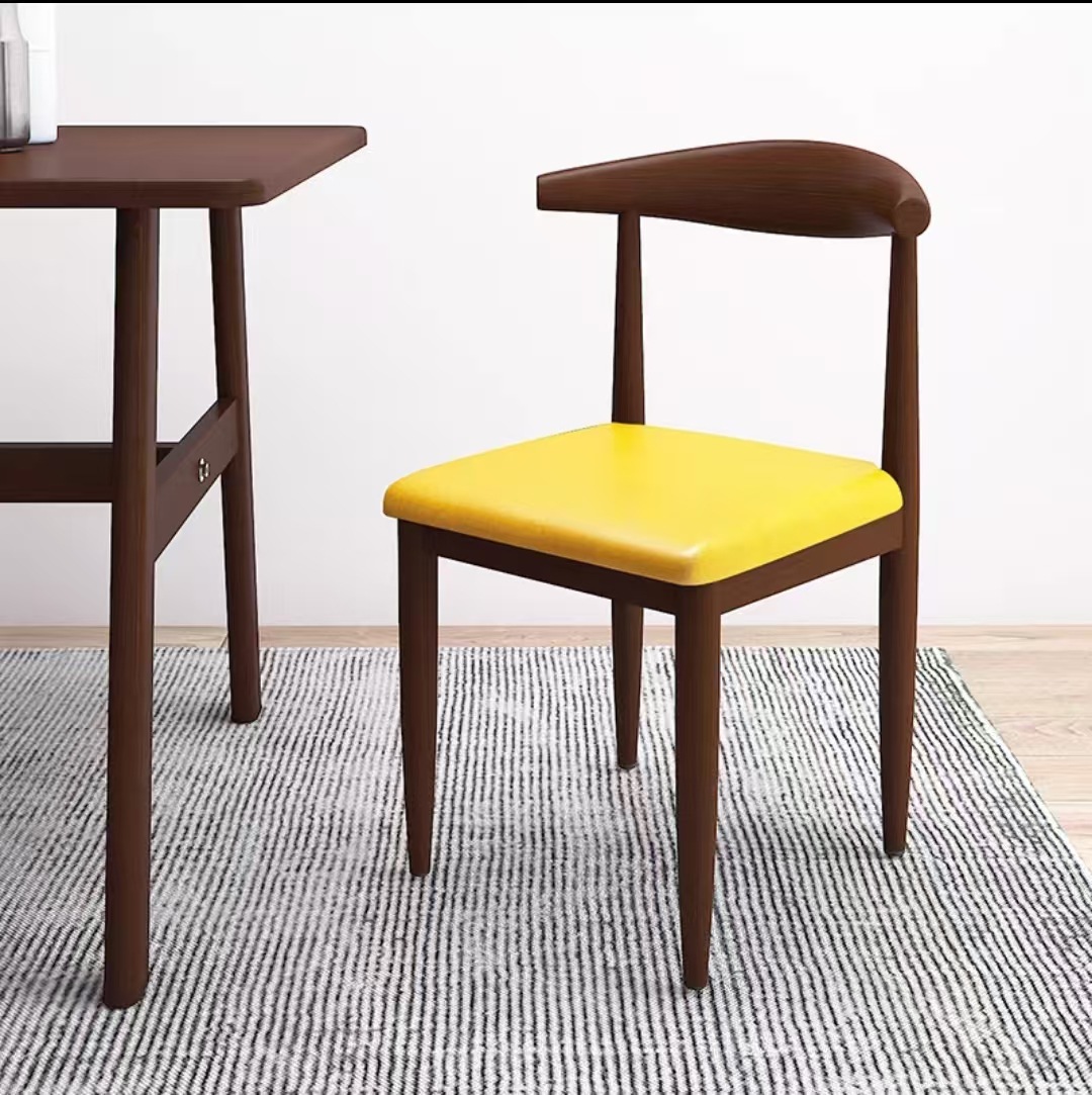 Silla de comedor, taburetes domésticos, mesa de comedor moderna y minimalista, silla de corn de hierro forjado, silla de recepción comercial, silla de oficina