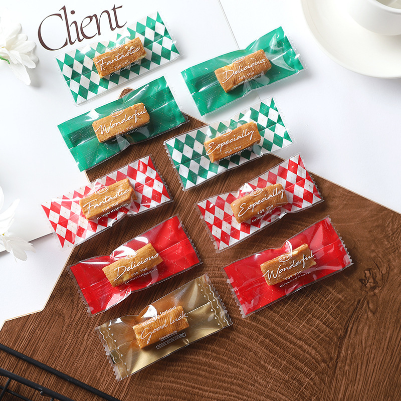 Original Toffee Walnut cake packaging bag Christmas New Year candy packaging nougat machine bag 100 pack