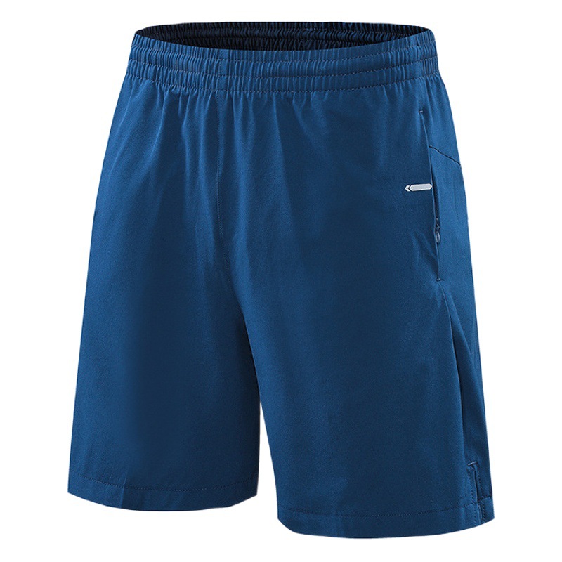 Deportes pantalones cortos de seda de hielo de los hombres de secado rápido transpirable cremallera bolsillo Delgado recortada pantalones sueltos casual correr pantalones de fitness