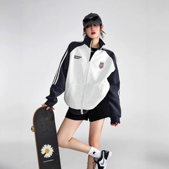 美式复古潮流运动开衫卫衣男女2025秋季新款宽松休闲夹克外套上衣