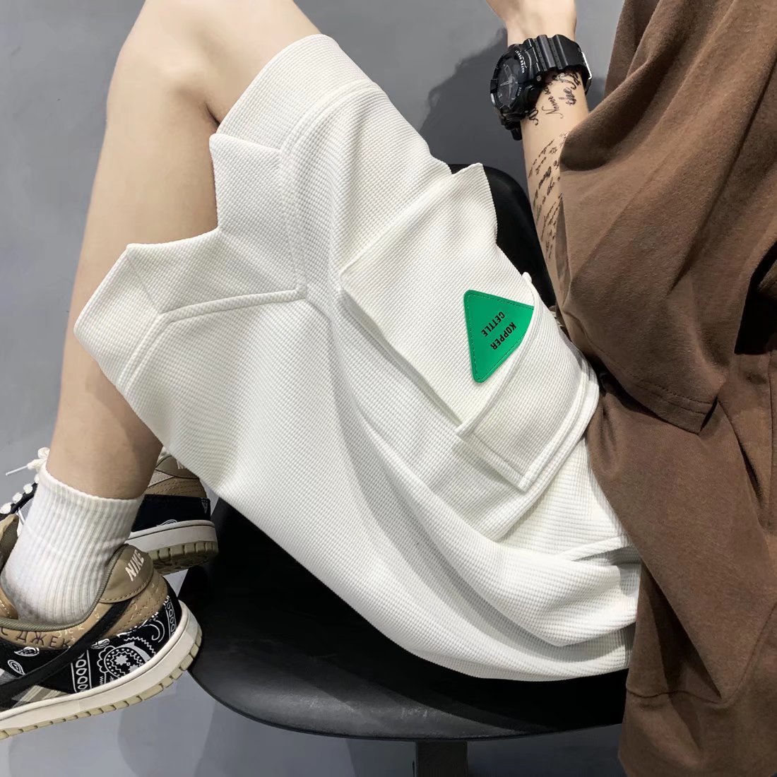 Vintage Waffle Sports Shorts for Men, Casual Versatile Beach Shorts, Trendy Summer Stylish Cargo Shorts