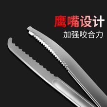 抓螃蟹工具防滑钳子黄鳝夹子泥鳅鳝鱼捉控鱼钳器不锈钢垃圾夹加长