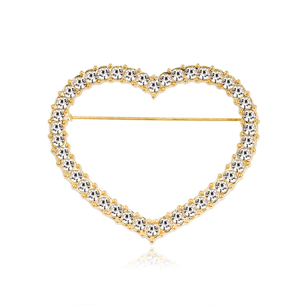 European and American full diamond fashion clothing accessories simple five-pointed star love rhinestone brooch women's clothing brooch