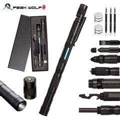 Q7182 ピークウルフ強化版屋外護身多機能ペンコンパス防御攻撃戦術エスケープ
