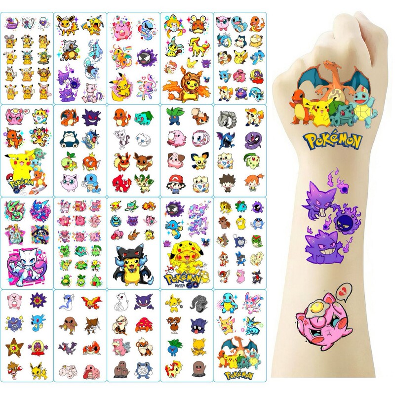 Cross-Border New Pokémon Pikachu Pokémon Pet Children's Anime Elf Pokémon Tattoo Stickers Cross-Border New Pokémon Pikachu Pokémon Pet Children's Anime Elf Pokémon Tattoo Stickers
