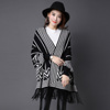 Cheongsam, trench coat, keep warm knitted two-color cloak, long sleeve