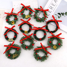 圣诞装饰花环餐巾环红果绿叶亚马逊跨境酒店家居餐厅装饰圣诞树