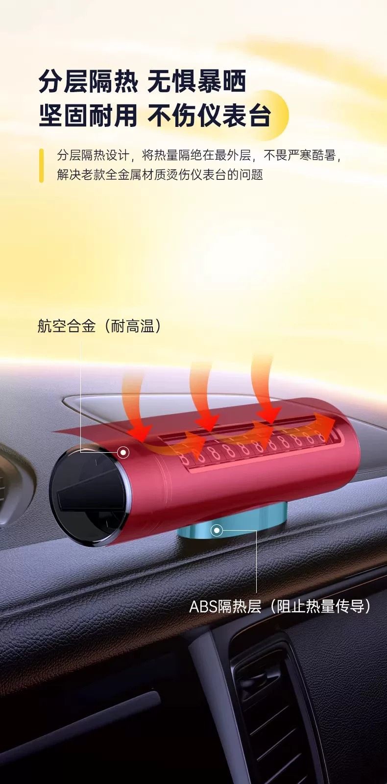 Car Window-Breaking Hammer, Temporary Car Number Plate, Car-Specific Three-In-One Moving Car Phone Parking Sign