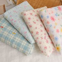 纯棉条纹提花布料 日韩小碎花 童装窗帘服装diy面料
