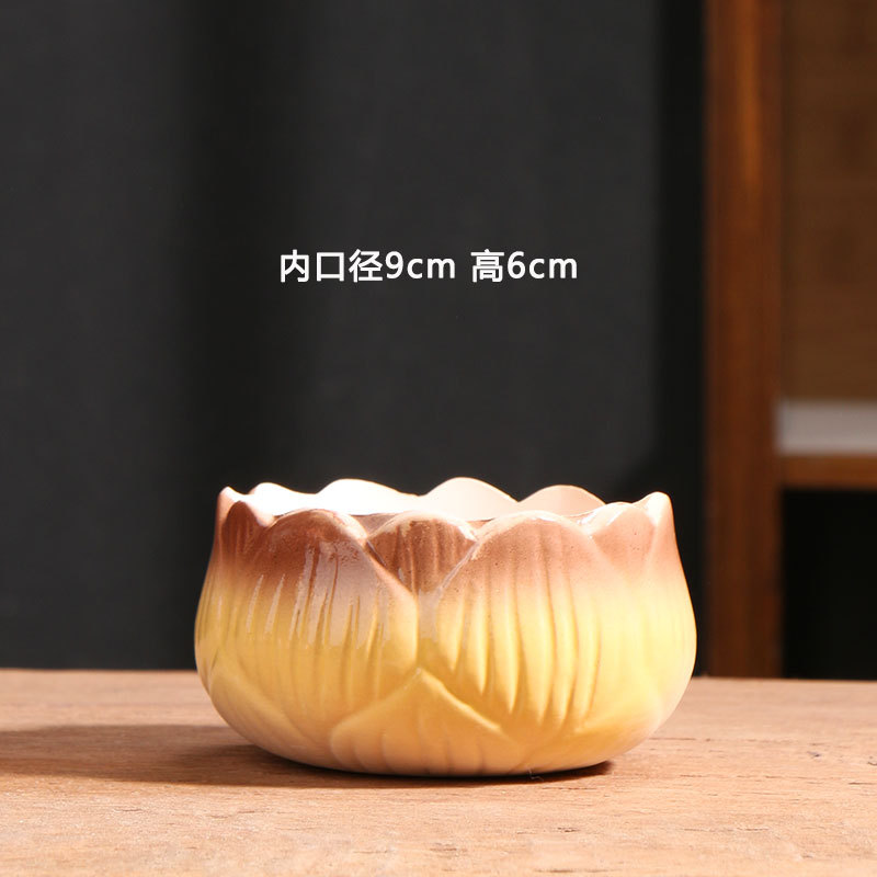 Gradiente lotus maceta de cerámica especial balcón doméstico cerámica gruesa pequeña maceta de cerámica especial al por mayor