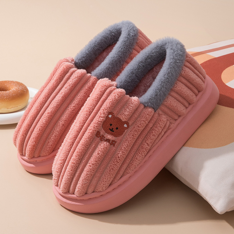 Cross-Border Bag-Heeled Cotton Shoes for Autumn and Winter, Warm Home Wear for Men and Women, Indoor and Outdoor Wear, Thick-Soled Non-Slip Winter Fleece-Lined Foot-Warming Cotton Shoes