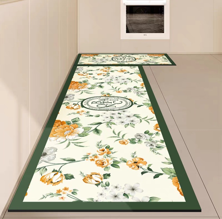 Cocina de estilo americano impermeable a prueba de aceite antideslizante resistente a las manchas alfombra de piso hogar lavable alfombra de cuero alfombra de la puerta