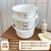 White set, big bucket, cover, washbasin, 3 piece set