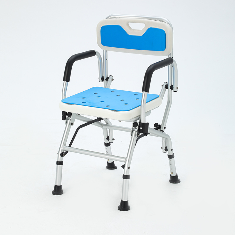 Ancianos mujeres embarazadas baño silla plegable silla ergonómica silla de ducha estable de aleación de aluminio silla de baño