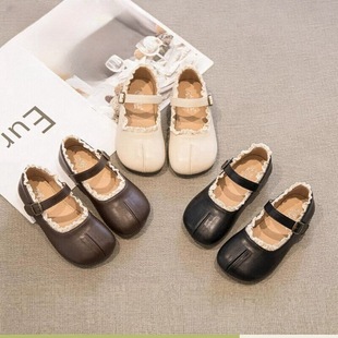 Girls Small Leather Shoes 2025 Spring New Children's Shoes Soft-soled Princess Shoes Spring and Autumn Women's Treasure Shoes Black Girls