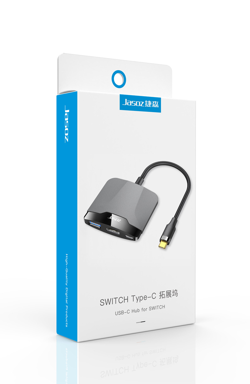 Tipo-c/HDMI + USB3.0 + PD convertidor 3 en 1 negro gris