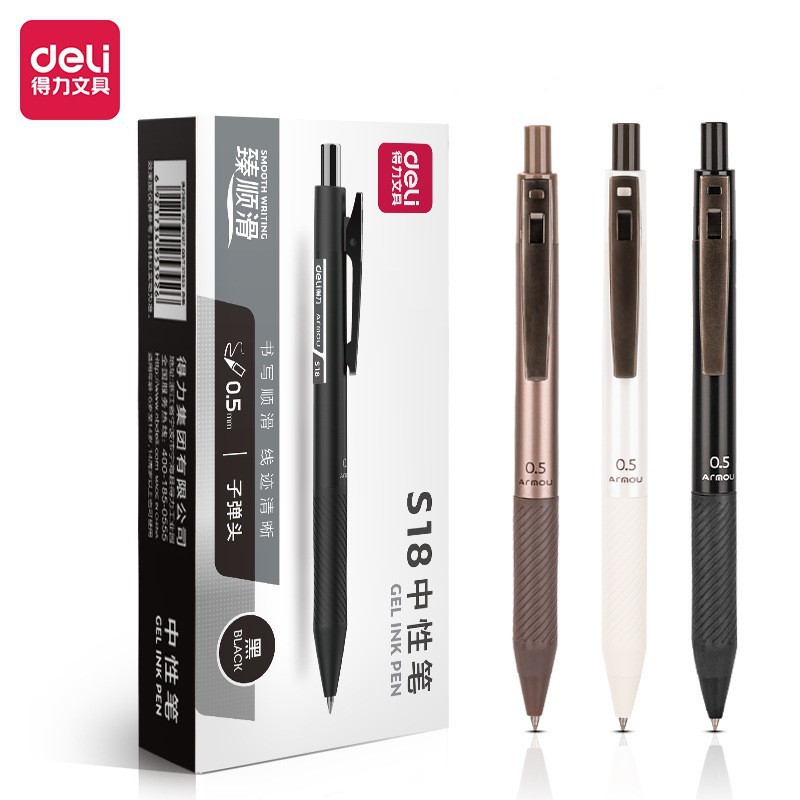 Deli S18/S18-B zhenshun slip 0,5 prensa bala gel pluma Oficina estudiante firma pluma