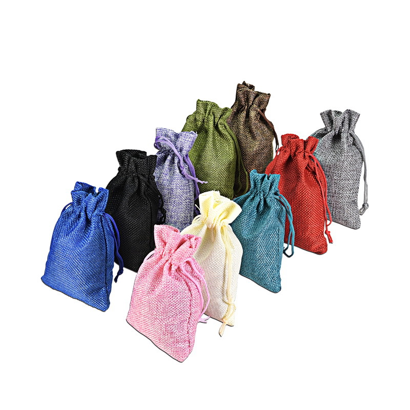 10*12小号彩纯棉麻布袋子 文玩盘珠锦囊收纳袋子 首饰品包装袋子