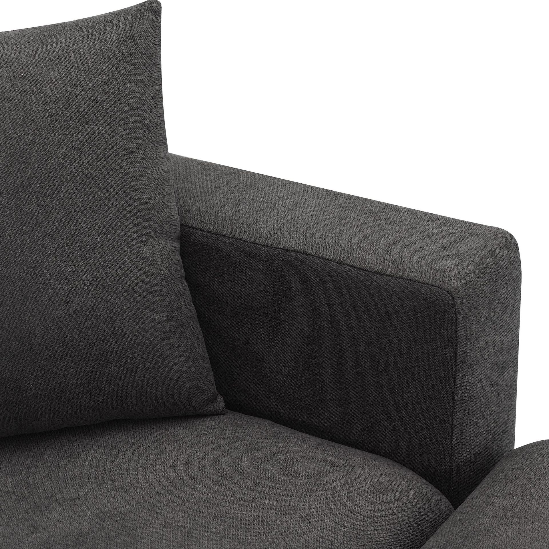 Art de arena minimalista para la sala de estar doméstica, suelo moderno y pequeño sofá de tela de casa simple