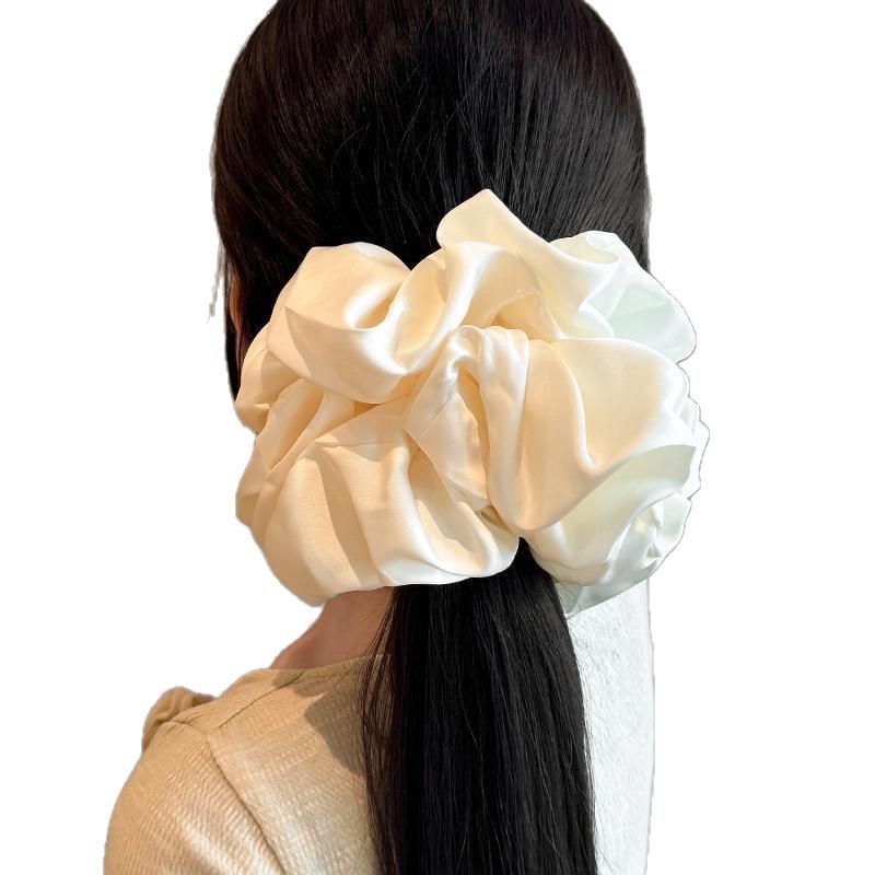 Retro francés super grande imitación de seda super inmortal simple anillo de pelo intestino grande sensación de lujo ligera cuerda de cabeza pequeña