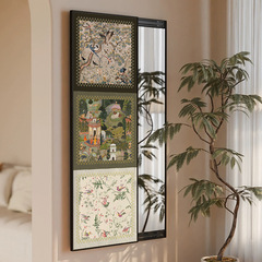 A medieval-style hidden mirror with a sliding cover, invisible full-body mirror, wall-mounted artist's mirror with concealed design