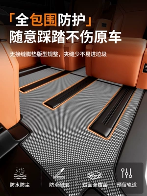 Car Carpet weave pattern, middle row trunk mat