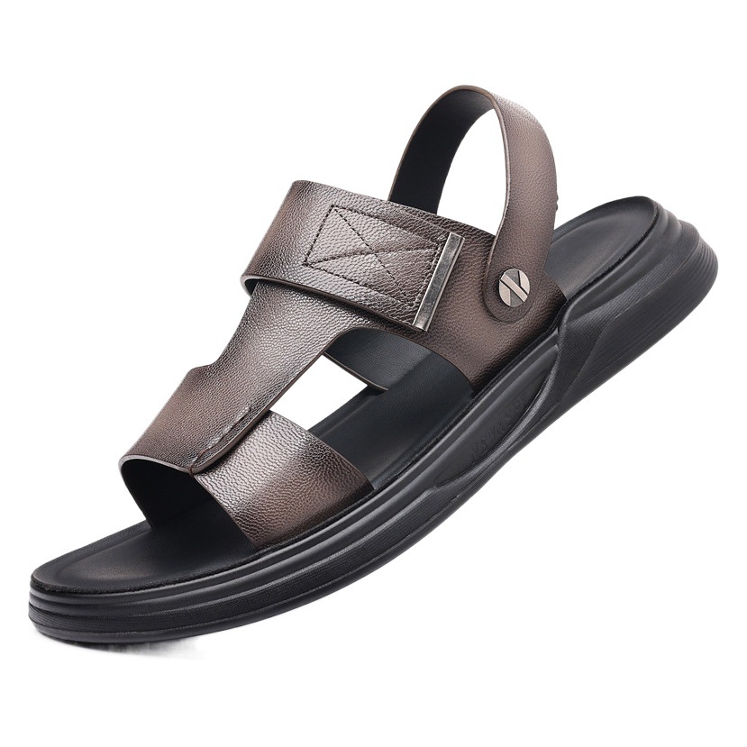 Sandalias de Verano para Hombre de Primera Capa de Piel de Oveja, Sandalias de Playa de Cuero Genuino, Sandalias de Cuero Vietnamitas, Pantuflas para Hombre, Zapatos para Hombre