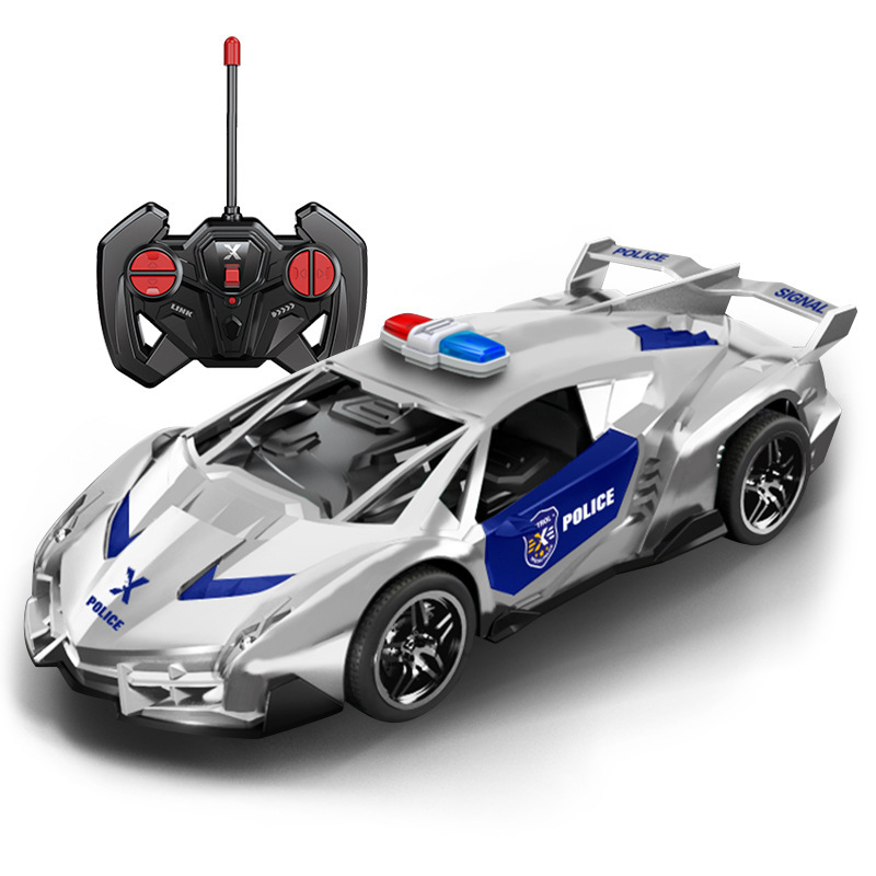 竞速警车遥控车模型儿童男孩1：22RC高速四驱漂移灯光赛车跑车|undefined