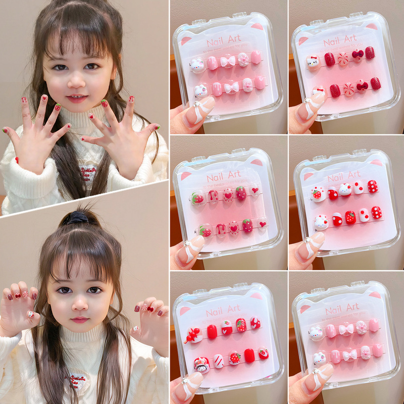 New Year's Nail Stickers for Girls, New High-End Style Children's Nail Art Stickers, Removable Fake Nail Patches for Elementary School Students New Year's Nail Stickers for Girls, New High-End Style Children's Nail Art Stickers, Removable Fake Nail Patches for Elementary School Students