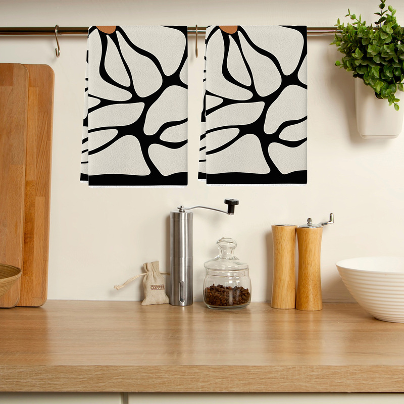 Abstract Bohemian Floral Kitchen Cocktail Towel Vintage Style Dishwashing Towel Kitchen Decorative Bathroom