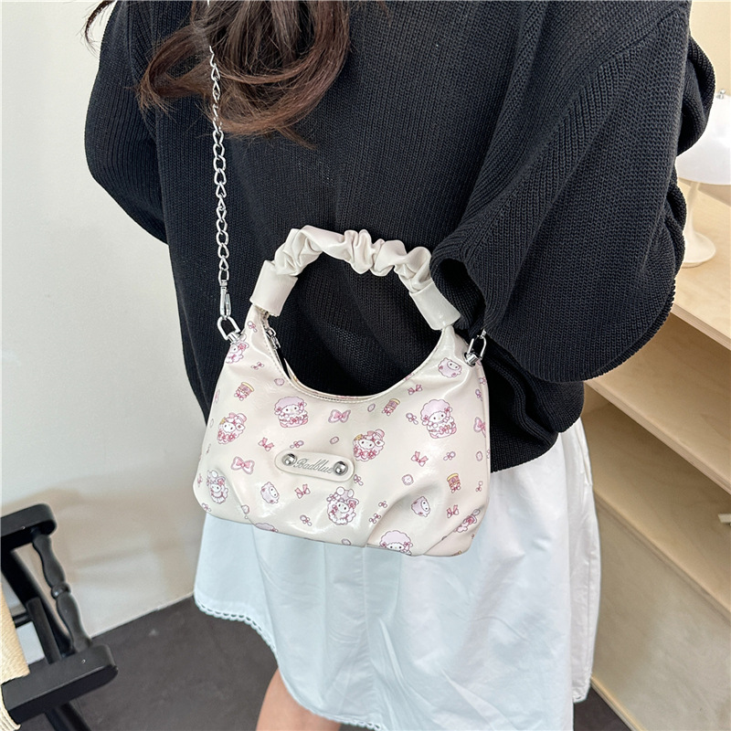 Bolsa coreana para mujeres 2026 verano nuevo lindo dibujo animado impresión bolso de mochila diaria dulce bolso de nube